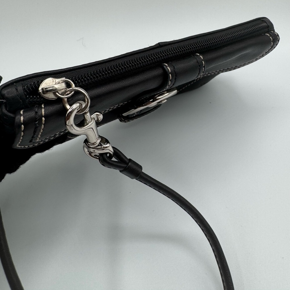 Coach Black SOHO Leather Wristlet with Buckle Detail | Very Good Condition - Picture 9 of 11